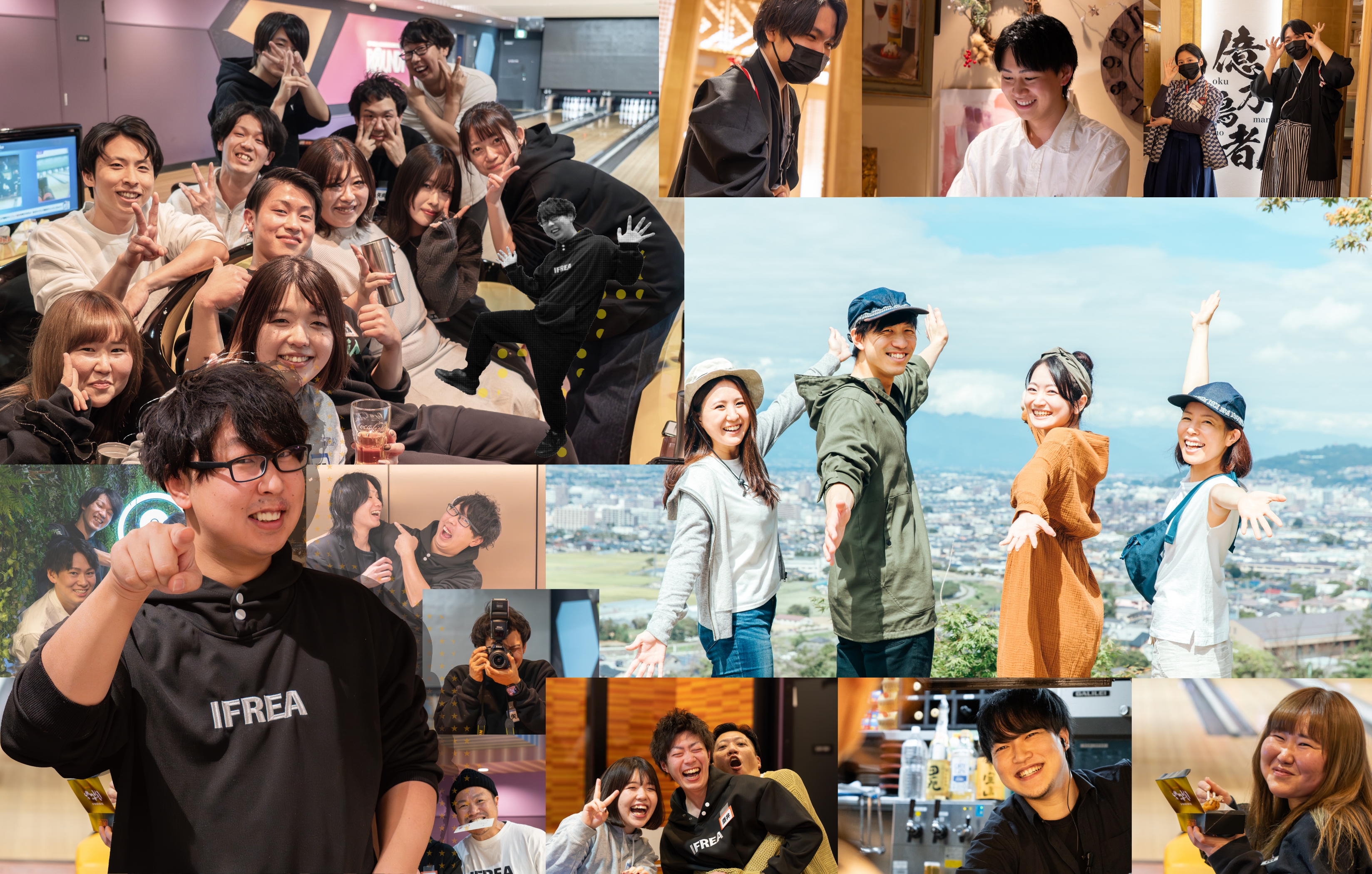 スタッフの写真を使ったコラージュ